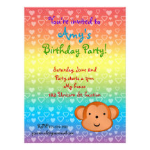 Invitations d'anniversaire de singe