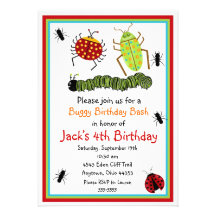Invitations d'anniversaire d'insectes