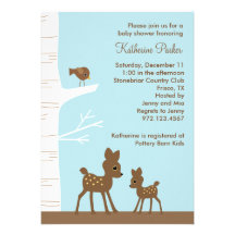 Invitations de baby shower de cerfs communs de rég