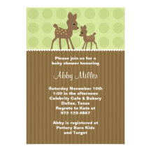 Invitations de baby shower de cerfs communs de rég