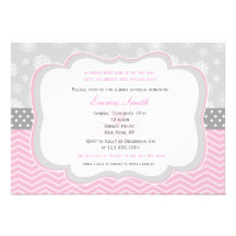 Invitations de baby shower de flocon de neige d'hi