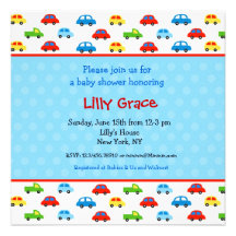 Invitations de baby shower de garçons de camions d