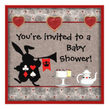 Invitations de baby shower de héraut de lapin du p