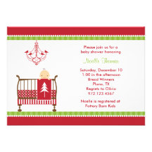 Invitations de baby shower de huche de Noël