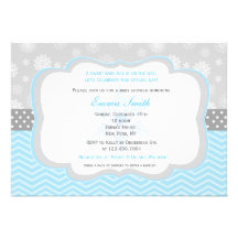 Invitations de baby shower d'hiver de flocon de ne