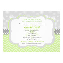 Invitations de baby shower d'hiver de flocon de ne