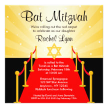 Invitations de bat mitzvah de Hollywood de tapis r