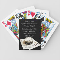 Invitations de carte de jeu de nuit de casino jeux de cartes