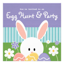 Invitations de chasse à oeuf de pâques