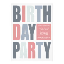 Invitations de fête d'anniversaire de caractère gr