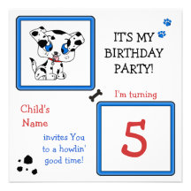 Invitations de fête d'anniversaire de chiot
