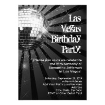 Invitations de fête d'anniversaire de Las Vegas de