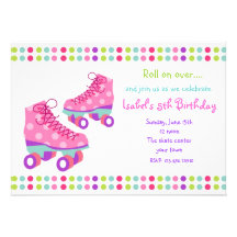 Invitations de fête d'anniversaire de patin de rou