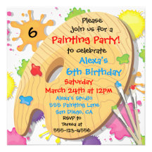 Invitations de fête d'anniversaire de peinture d'a