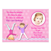Invitations de fête d'anniversaire de photo de gym