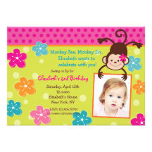 Invitations de fête d'anniversaire de photo de Lua