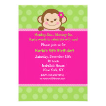 Invitations de fête d'anniversaire de singe
