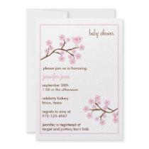 Invitations de fête de naissance de fleurs de ceri