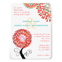 Invitations de mariage d'arbre de fleur de larme