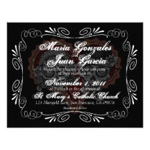 Invitations de mariage de crâne de sucre