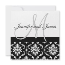 Invitations de mariage de damassé avec des noms de