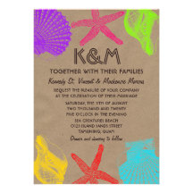 Invitations de mariage de plage de créatures de me
