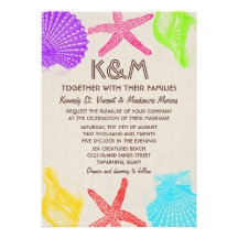 Invitations de mariage de plage de créatures de me