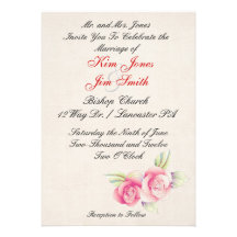 invitations de mariage de rose de rose