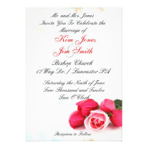 invitations de mariage de rose rouge