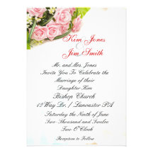 invitations de mariage de rose rouge
