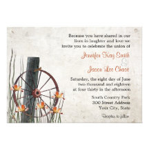 Invitations de mariage de roues de pays