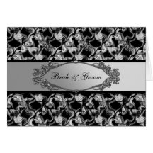 Invitations de mariage (noir et argent) carte de vœux