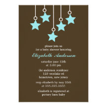 Invitations de mobile de Brown et de bébé bleu