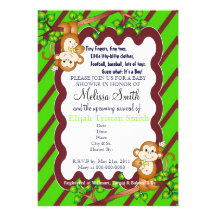 Invitations de oscillation de baby shower de singe
