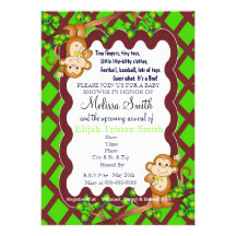 Invitations de oscillation de baby shower de singe