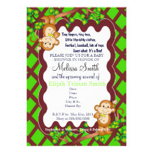 Invitations de oscillation de baby shower de singe