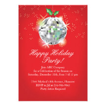 Invitations de partie de boule de disco de Noël