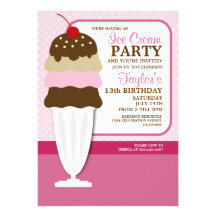 Invitations de partie de crème glacée