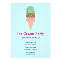 Invitations de partie de crème glacée