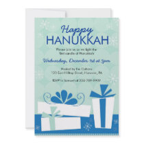 Invitations de partie de Hanoucca avec des cadeaux