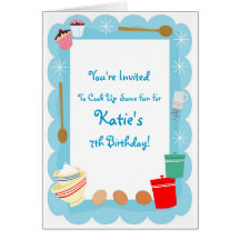 Invitations de partie de la cuisine de l'enfant carte de vœux