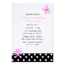 Invitations de partie de papillon