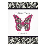 Invitations de partie de papillon d'impression de 