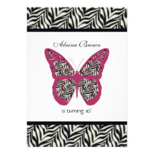 Invitations de partie de papillon d'impression de 