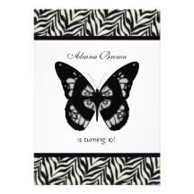 Invitations de partie de papillon d'impression de 