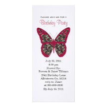 Invitations de partie de papillon d'impression de 