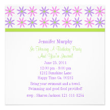 Invitations de partie de papillon et de fleur
