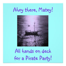 Invitations de partie de pirate pourpres