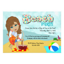 Invitations de partie de plage