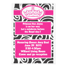 Invitations de princesse baby shower